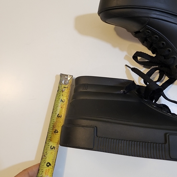 MELISSA black Rubber Lace up ankle Sneakers Rain Shoes size 7 - Picture 8 of 13